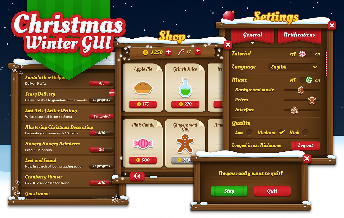 Christmas Winter GUI / UI Kit