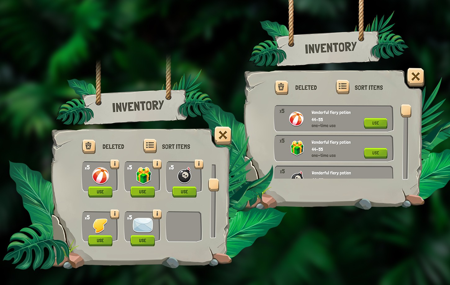 Stone & Jungle GUI / UI Kit