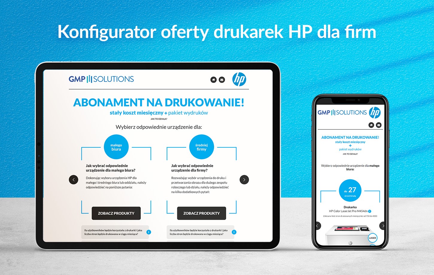 Konfigurator oferty drukarek HP dla firm