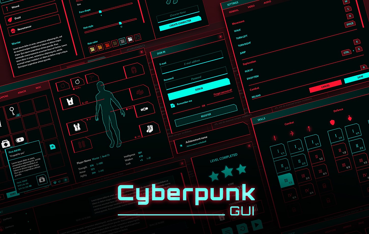 Cyberpunk GUI / UI Kit