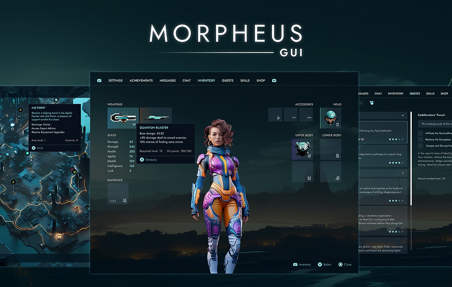 Morpheus GUI - Futuristic Game Menu / UI