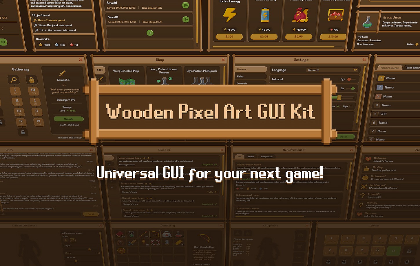Wooden Pixel GUI