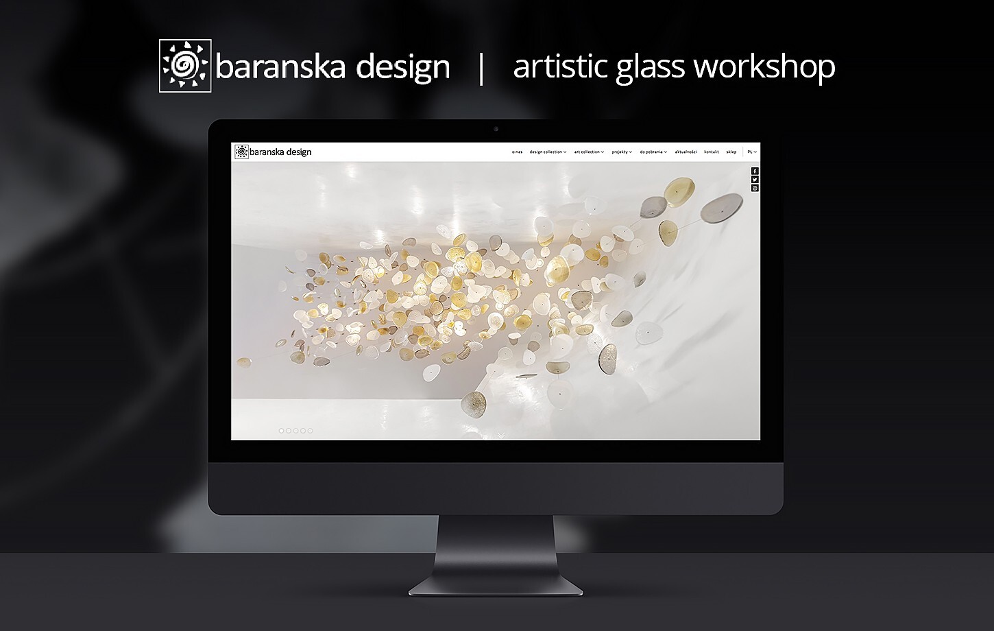 Website for Barańska Design – Bespoke glass art and lighting