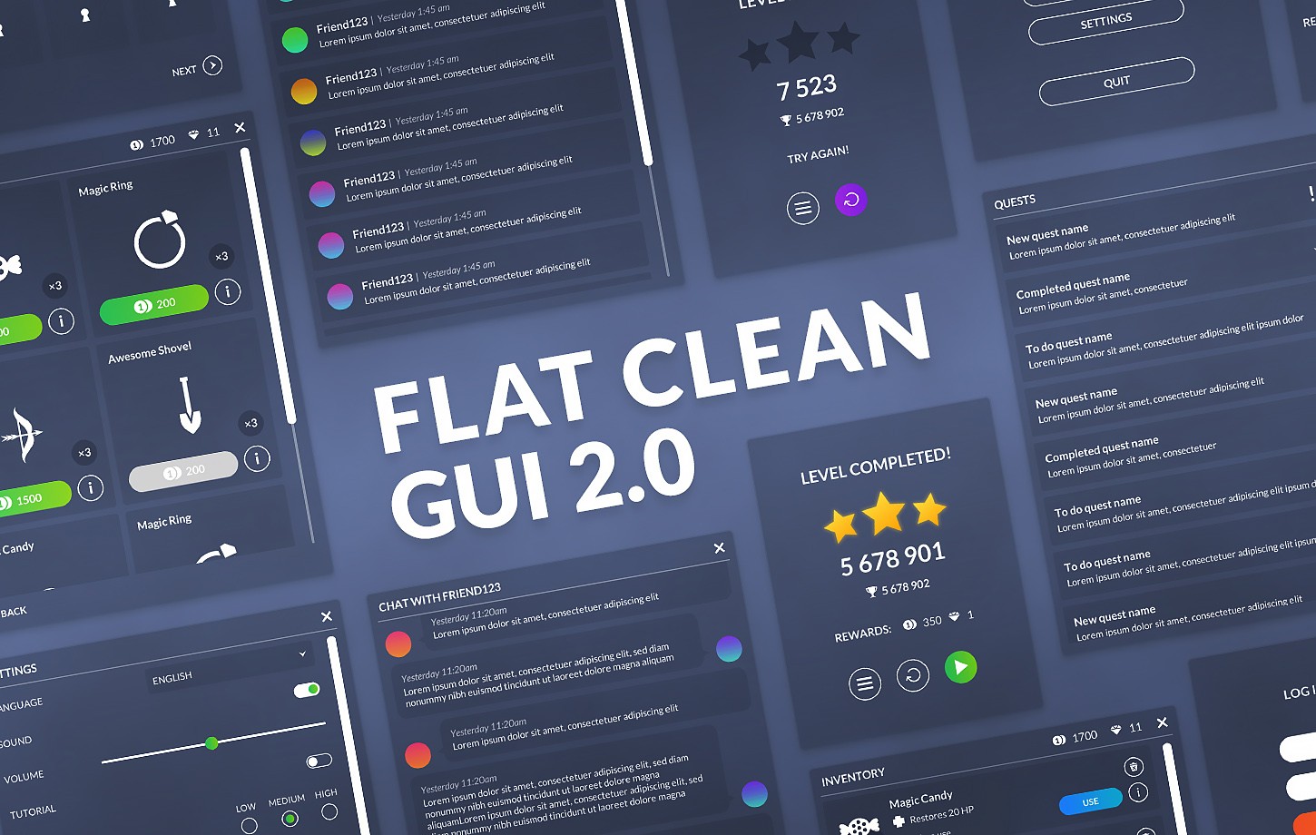 Flat clean GUI 2.0