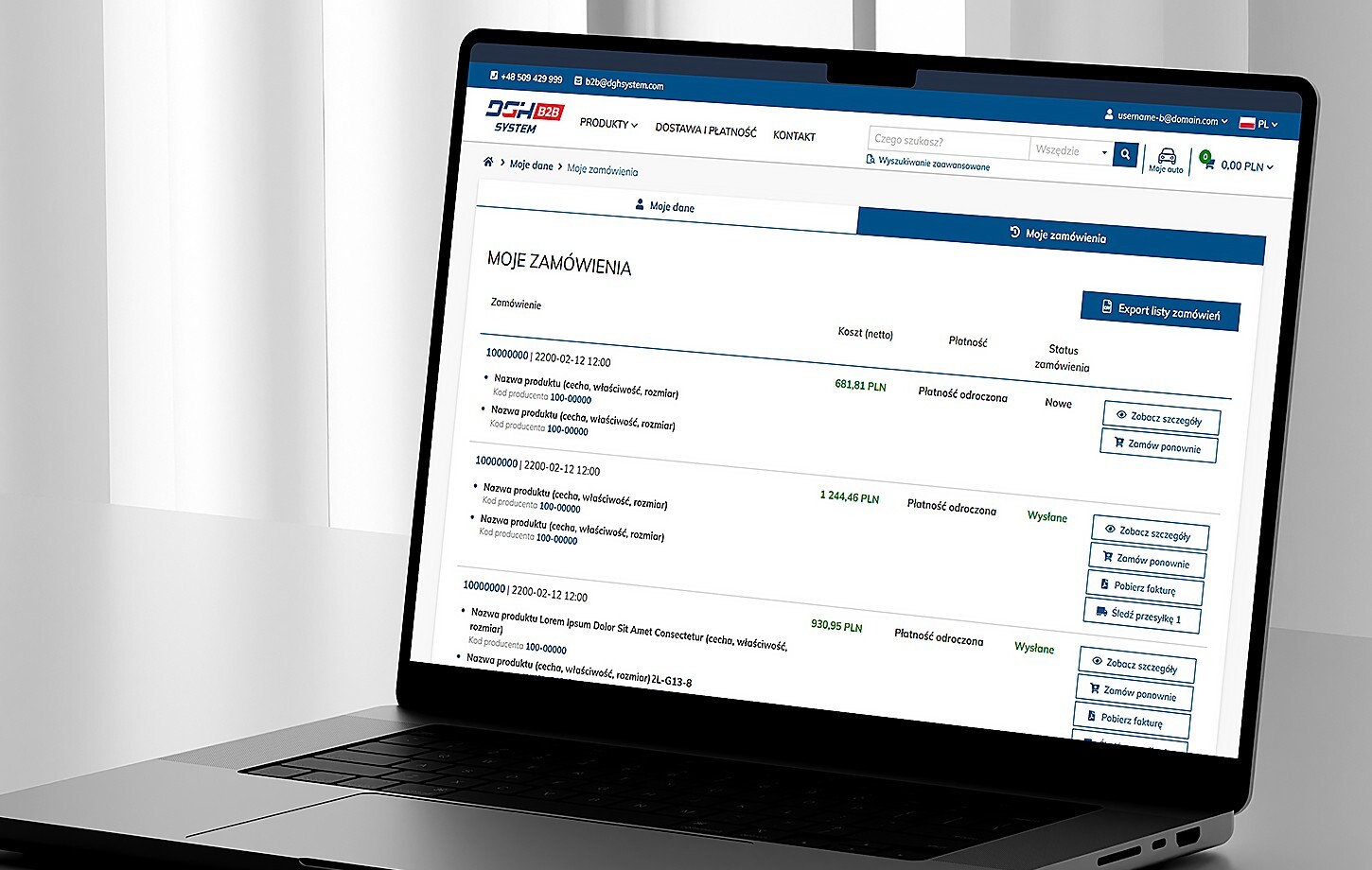 Dedykowany sklep B2B zintegrowany z ERP