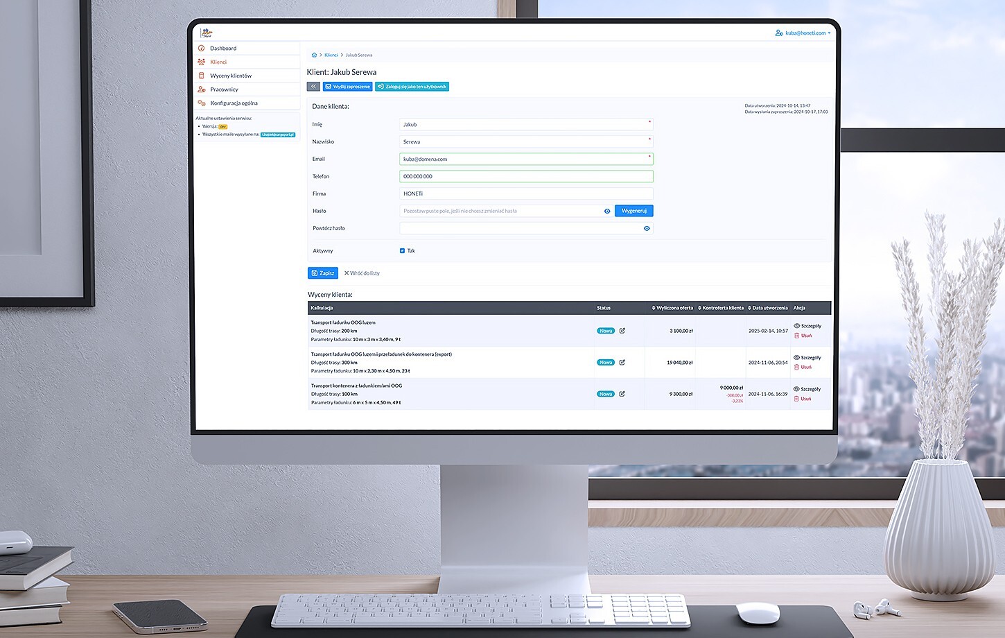 Client Portal for PEKAZET Trans