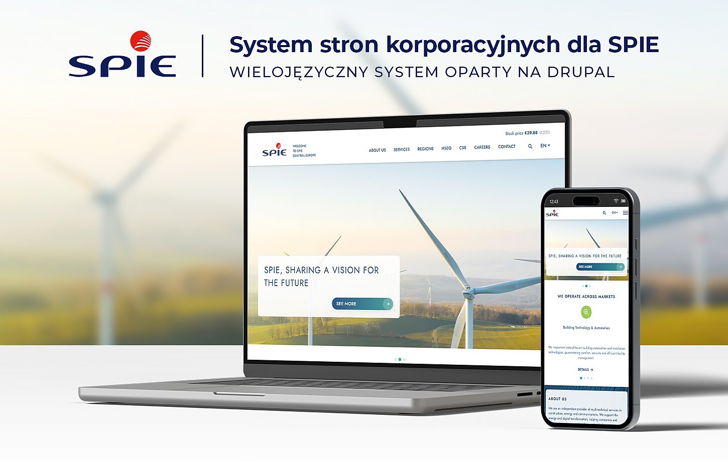  System stron korporacyjnych dla SPIE / Wielojęzyczny system oparty na Drupal